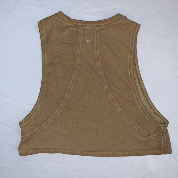 LULULEMON MUSCLE LOVE CROPPED TANK TOP - SIZE 6 - WASHED GLEAM - Picture 3 of 4